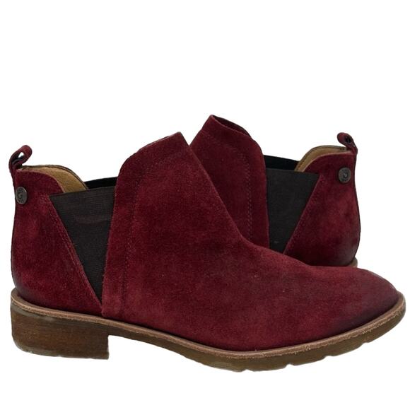 Soft Ruby Red Burgundy Suede Selby Ankle Boots - Picture 1 of 10